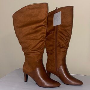 Life Stride Brown Wide Calf Heeled Boots